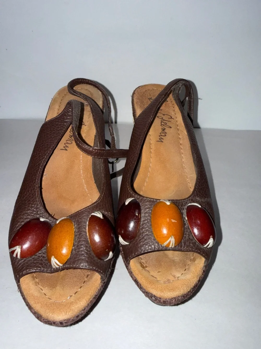 Sam Edelman vintage y2k platform wedges floral embroidered size 7
